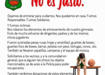 No les importó nada: Malvivientes robaron el equipo deportivo del Club El Tribuno